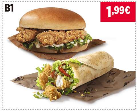 Double Krunch o Twister por 1,99€ en KFC