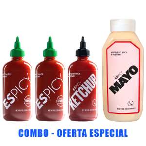 Pack ESPICY | 2 Hot Sauce + 1 Ketchup + Mayo King [960ml]