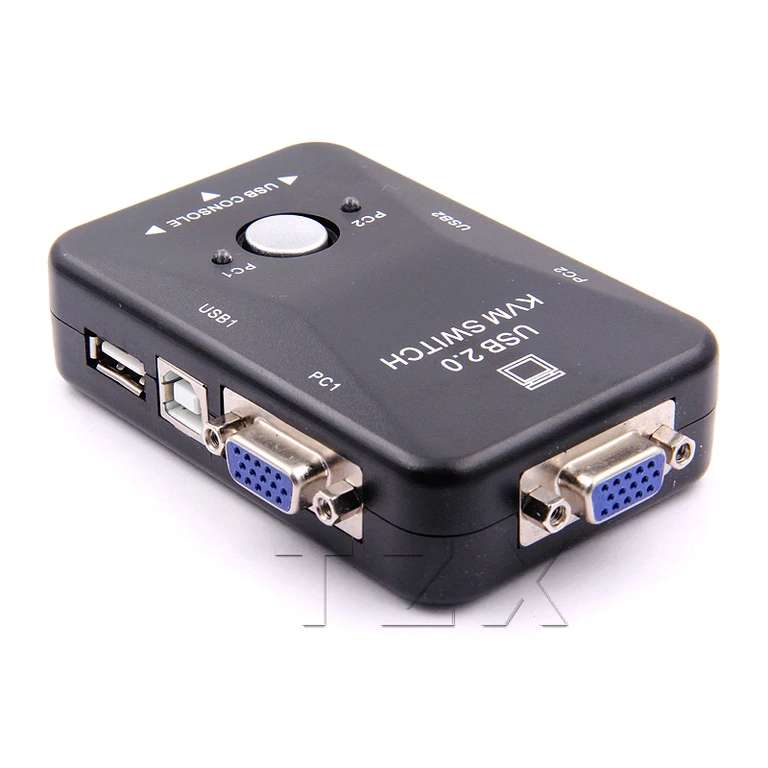 Switch KVM Para 2X PC VGA/USB (1 monitor/teclado/ratón...)