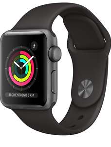 38 mm Apple Watch Series 3 (GPS) con caja de aluminio en gris espacial y correa deportiva - Negra