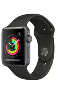 42 mm Apple Watch Series 3 GPS, Caja de aluminio en gris espacial y correa deportiva, Negro