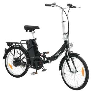 Bicicleta Eléctrica Plegable y Batería de Iones de Litio de Aleación de Aluminio - Negro