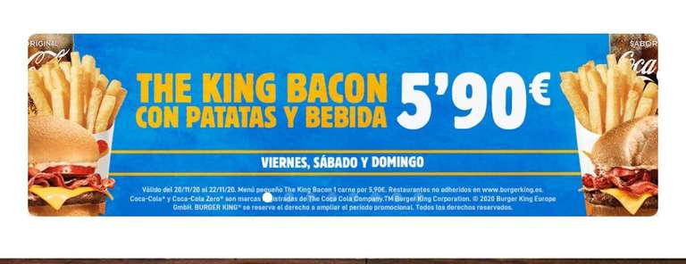 Menú King Bacon 5'90€