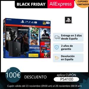 Consola Sony PS4 Pro 1TB Pack Especial (Last Of Us - Uncharted Collection - Gravel - Zombie Army Trilogy - Kingdom Hearts 3)