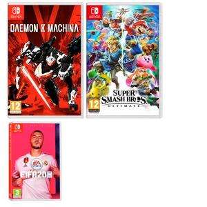 Daemon X Machina , Super Smash Bros. Ultimate, Fifa 20 (Nintendo Switch, Físico, AlCampo)