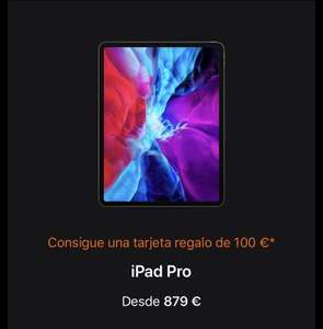 iPad Pro 11” 2020 128gb wifi + Tarjeta 100€ AppleStore + 1 Año AppleTV+ + Grabado gratis