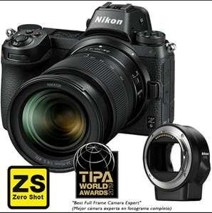 Cámara Nikon Z6 + Objetivo NIKKOR Z 24-70mm f/4 S + Adaptador FTZ (Zero Shot)