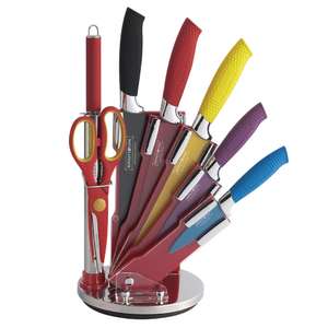 Kit 5 cuchillos con utensilios de acero antiadherente