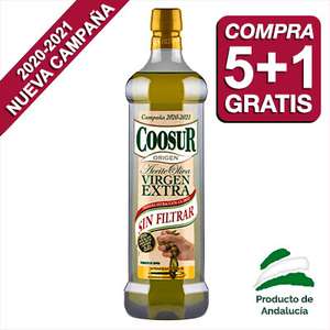 5+1 Gratis en Aceite de Oliva Virgen Extra Sin Filtrar Coosur 1L