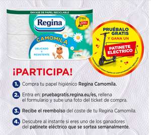 Prueba gratis el papel higiénico Regina Camomila