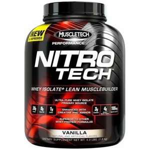 Nitro-Tech MuscleTech - Proteína de suero 1.8KG (Vainilla y Mocha Cappucino) + Envio Gratis