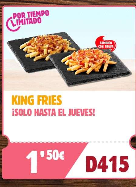 King fries a 1,50€ en Burger King