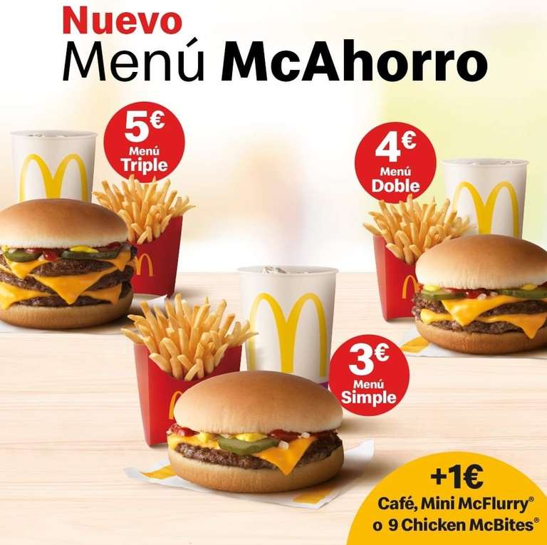 Nuevos menús McAhorro en McDonald's
