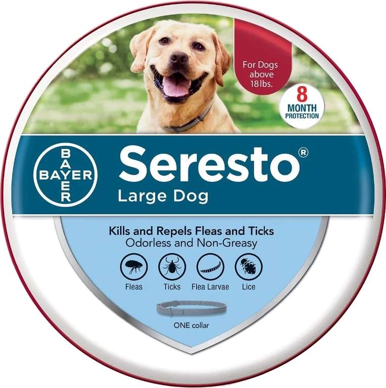 Bayer Seresto-Collar de prevención de pulgas y garrapatas para perros grandes, auténtico, Original, 8 meses