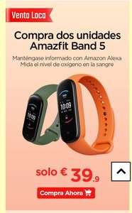 Dos unidades Amazfit Band 5, solo 39,9€