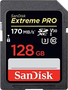 Tarjeta de memoria Sandisk Extreme Pro 128 GB 4K hasta 170 MB/s