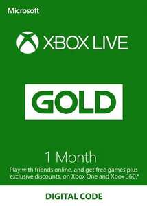 Suscripción Xbox Live Gold 1 mes