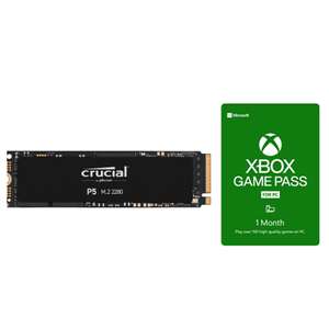 SSD Crucial P5 500GB + 1 mes de Xbox Game Pass