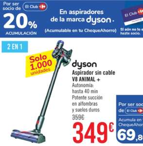 Dyson v8 animal + - Acumula 69.89€ en Cheque Carrefour