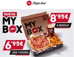 Menú mybox por 6,95€ o por 8’95€ a domicilio en Pizza hut