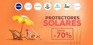 Hasta 70% dto en protectores solares