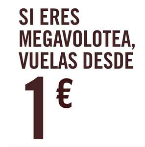 Vuelos a 1€ con Volotea para miembros Megavolotea