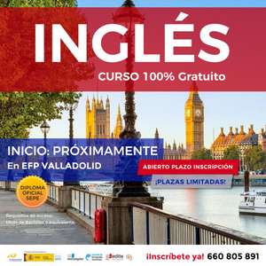 Curso presencial de Inglés gratuito en Valladolid.