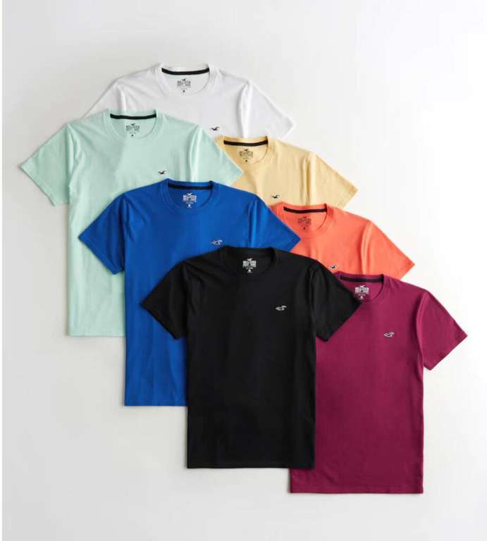 Pack de 7 camisetas Hollister (Tallas de XXS A S)