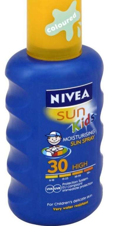 Nivea sun - Spray de loción solar para niños con, factor de protección solar 30, larga duración, resistente al agua, con color, 200ml

- Producto PLUS