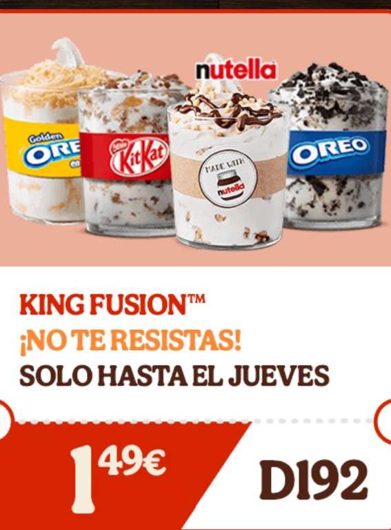 King Fusión a 1,49€ en Burger king