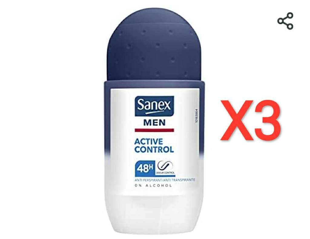 3 x desodorante Sanex Men Active Control 50ml [2 tipos de
