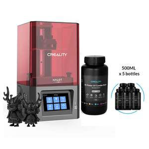 Creality Halot One Impresora 3D de Resina LCD con fotopolimerización UV + 5 botes resina liquida 500 ml