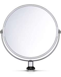 Espejo de Maquillaje Circular de Doble Cara de Cristal con Adaptador para luz de Anillo de 18 Pulgadas, Selfie, Retrato, Maquillaje