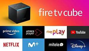 Reproductor multimedia - Amazon Fire TV Cube, Control por voz con Alexa, Ultra HD 4K, 16 GB, Negro