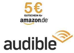 Vale de 5€ + Audiolibro + Un Mes Audible [Amazon DE, Nuevos Clientes]