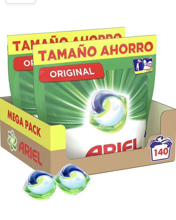 Ariel Pods Detergente Lavadora Cápsulas, 140 Lavados (Pack 2 x 70), Original….(COMPRA RECURRENTE)