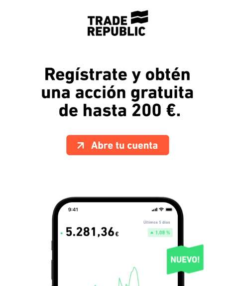 Regalo de una acción de valor menor a 200€ al registrarse en TradeRepublic