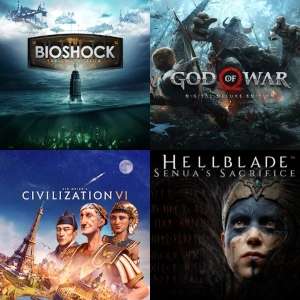 Bioshock: The Collection, Sid Meier's Civilization VI, Hellblade: Senua's Sacrifice, God of War™ Digital Deluxe Edition [PlayStation]