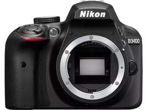 Cámara Réflex - Nikon D3400, Sólo cuerpo, 24.2 Mpx, Snapbridge, Negro