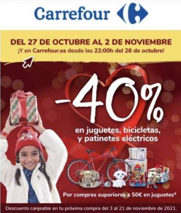 40% en en Juguetes, Bicicletas y Patinetes Eléctricos en Carrefour Chollometro