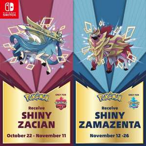 GRATIS :: Zacian y Zamazenta Variocolor | Pokémon Espada y Escudo | 22 de Octubre