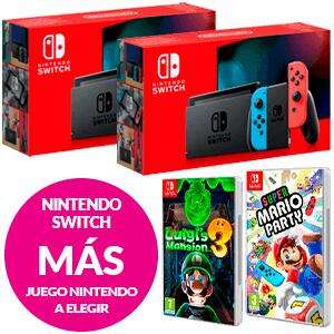 Nintendo Switch + juego a elegir (Luigi´s Mansion 3 o Super Mario Party)