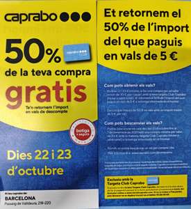 50% de tu compra gratis en vales en Caprabo Valldaura (Barcelona)