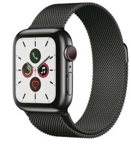 Apple Watch Series 5 GPS + Cellular 40mm de Acero inoxidable Negro y Correa Milanese Loop Negro Espacial