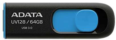 ADATA 64GB DashDrive UV128 Unidad Flash USB USB Tipo A 3.0 (3.1 Gen 1) 90 MB