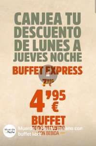 Buffet todo INCLUIDO con bebida por 4,95€