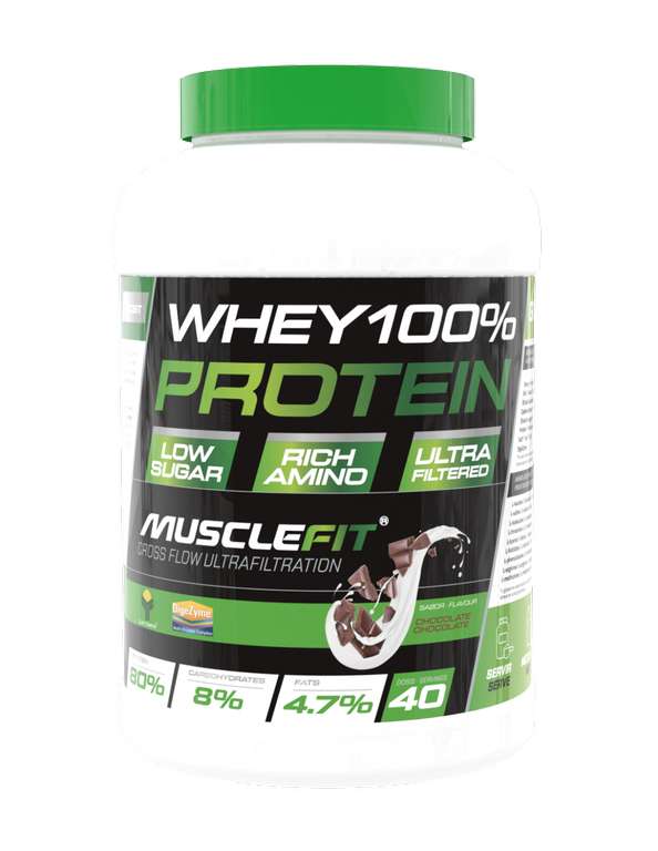 Whey 100% Protein 2kg - MuscleFit [Chocolate, vainilla, fresa o galletas]