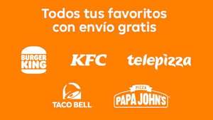 Gastos de envío gratis en Burger King, Telepizza, Taco Bell, Papa John's y KFC con Just Eat