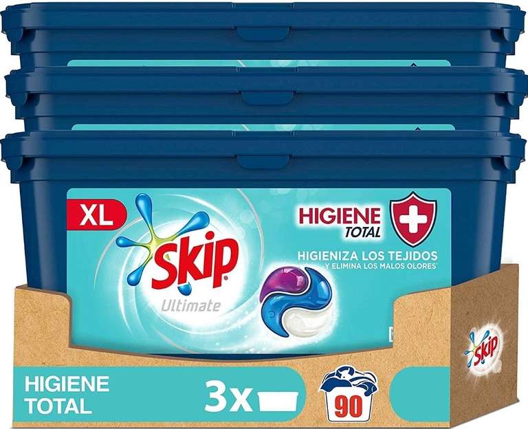 Skip Ultimate Detergente en Cápsulas Higiene Total 30 lavados - Pack de 3