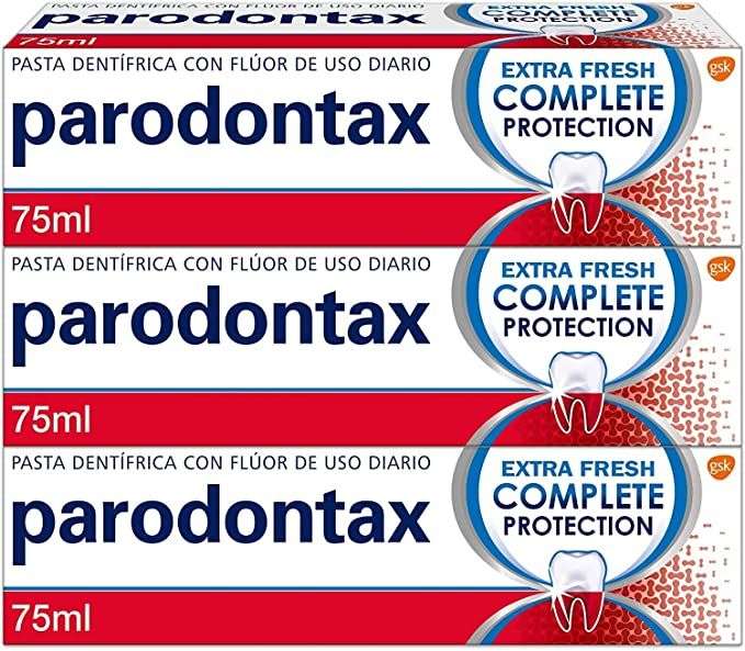 Parodontax, Complete Protection, Extra Fresh, Pasta de Dientes con Flúor, Ayuda a Detener y Prevenir el Sangrado de Encías, Pack de 3
